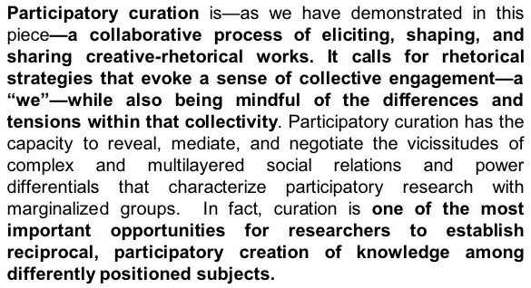 Definition of participatory curation